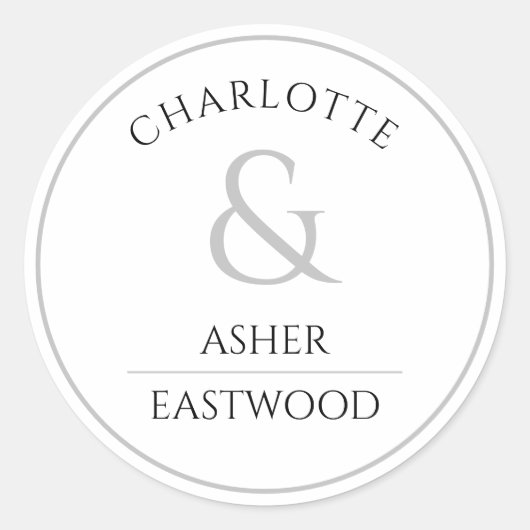 Elegant koppel Monogram retour adres Sticker (Voorkant)