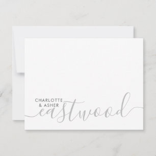 Elegant Koppel Naam Script Monogram Notitiekaartje