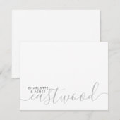 Elegant Koppel Naam Script Monogram Notitiekaartje (Voorkant / Achterkant)