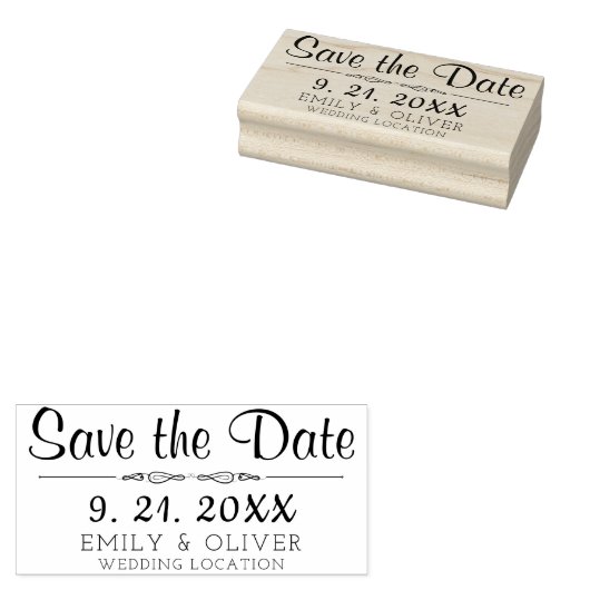 Elegant Koppels Bruiloft Save the Date Rubberstempel (Gestempeld)