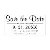 Elegant Koppels Bruiloft Save the Date Rubberstempel (Afrduk)