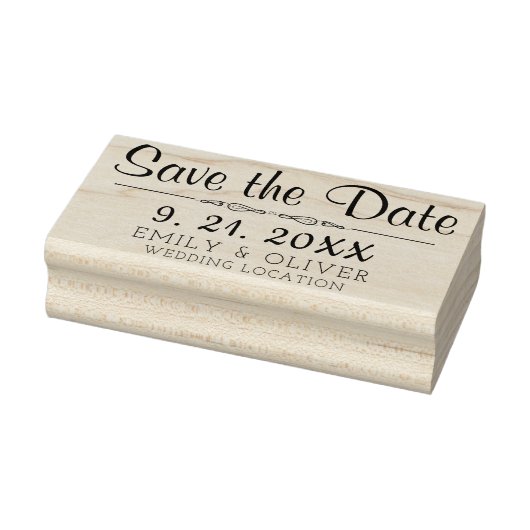 Elegant Koppels Bruiloft Save the Date Rubberstempel (Stempel)