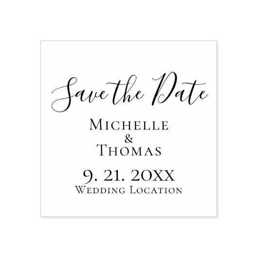 Elegant Koppels Evenement Bruiloft Save the Date Rubberstempel (Afrduk)