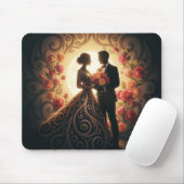 Elegant koppelsilhouet met roos muismat (Met muis)
