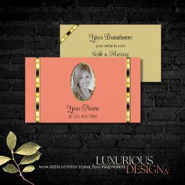 Elegant koraal Beige Chic met Photo Professional Visitekaartje