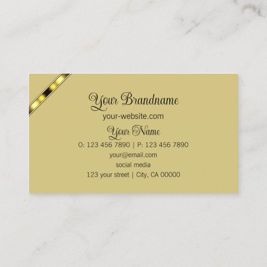 Elegant koraal beige met Logo Patterned Letters Visitekaartje (Achterkant)