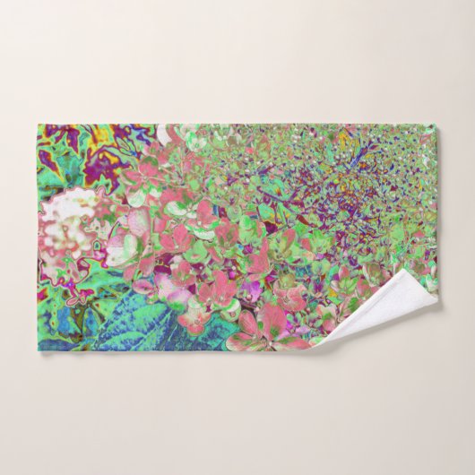 Elegant Koraal en Chartreuse Limelight Hydrangea Bad Handdoek (Handdoek)