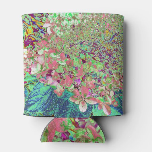 Elegant Koraal en Chartreuse Limelight Hydrangea Blikjeskoeler (Achterkant)