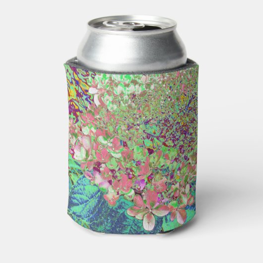 Elegant Koraal en Chartreuse Limelight Hydrangea Blikjeskoeler (Blikje Achterkant)