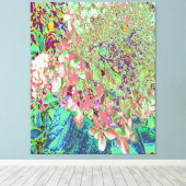 Elegant Koraal en Chartreuse Limelight Hydrangea Canvas Afdruk (Insitu (Houten vloer))