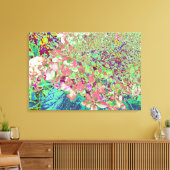 Elegant Koraal en Chartreuse Limelight Hydrangea Canvas Afdruk (Insitu (Woonkamer))