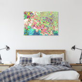 Elegant Koraal en Chartreuse Limelight Hydrangea Canvas Afdruk (Insitu (Slaapkamer))