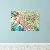 Elegant Koraal en Chartreuse Limelight Hydrangea Canvas Afdruk (Insitu (Houten vloer))