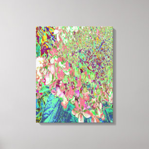 Elegant Koraal en Chartreuse Limelight Hydrangea Canvas Afdruk