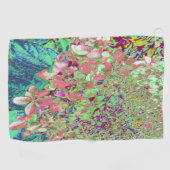 Elegant Koraal en Chartreuse Limelight Hydrangea Golfhanddoek (Horizontaal)