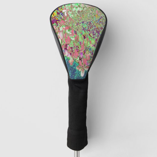 Elegant Koraal en Chartreuse Limelight Hydrangea Golfheadcover (Voorkant)