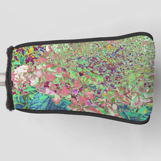 Elegant Koraal en Chartreuse Limelight Hydrangea Golfheadcover (Voorkant)