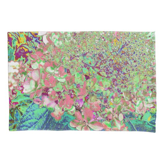 Elegant Koraal en Chartreuse Limelight Hydrangea Kussensloop (Voorkant)