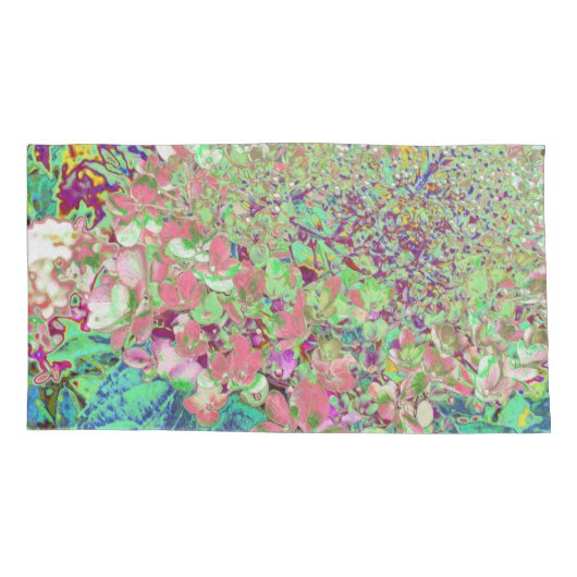 Elegant Koraal en Chartreuse Limelight Hydrangea Kussensloop (Achterkant-Links)