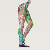 Elegant Koraal en Chartreuse Limelight Hydrangea Leggings (Rechts)