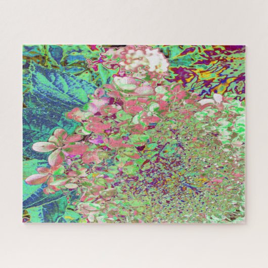 Elegant Koraal en Chartreuse Limelight Hydrangea Legpuzzel (Horizontaal)
