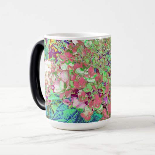 Elegant Koraal en Chartreuse Limelight Hydrangea Magische Mok (Voorkant links)