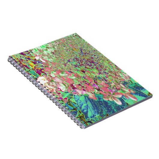 Elegant Koraal en Chartreuse Limelight Hydrangea Notitieboek (Rechterzijde)