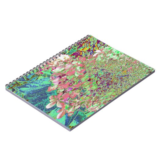 Elegant Koraal en Chartreuse Limelight Hydrangea Notitieboek (Linkerzijde)