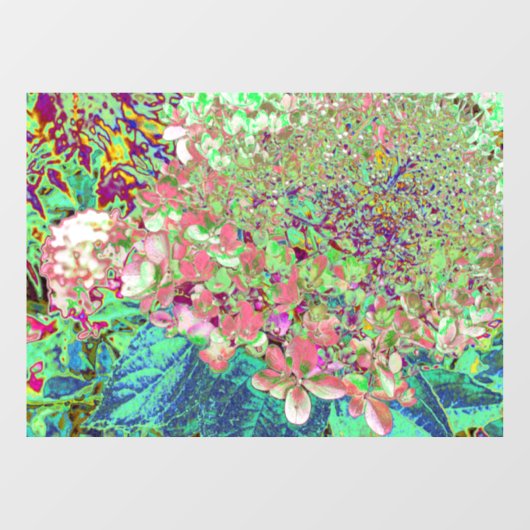 Elegant Koraal en Chartreuse Limelight Hydrangea Raamsticker (Vel)