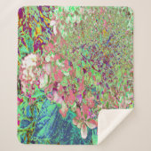 Elegant Koraal en Chartreuse Limelight Hydrangea Sherpa Deken (Voorkant)