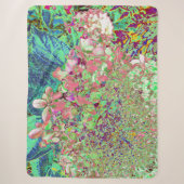 Elegant Koraal en Chartreuse Limelight Hydrangea Sherpa Deken (Voorkant)