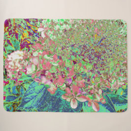 Elegant Koraal en Chartreuse Limelight Hydrangea Sherpa Deken