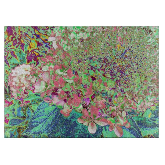 Elegant Koraal en Chartreuse Limelight Hydrangea Snijplank (Voorkant)
