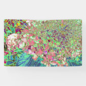 Elegant Koraal en Chartreuse Limelight Hydrangea Spandoek (Horizontaal)