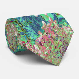 Elegant Koraal en Chartreuse Limelight Hydrangea Stropdas