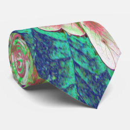 Elegant Koraal en Chartreuse Limelight Hydrangea Stropdas