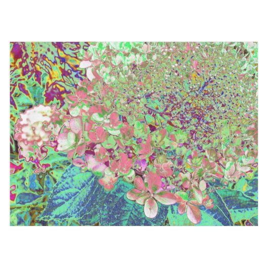 Elegant Koraal en Chartreuse Limelight Hydrangea Tafelkleed (Voorkant (Horizontaal))