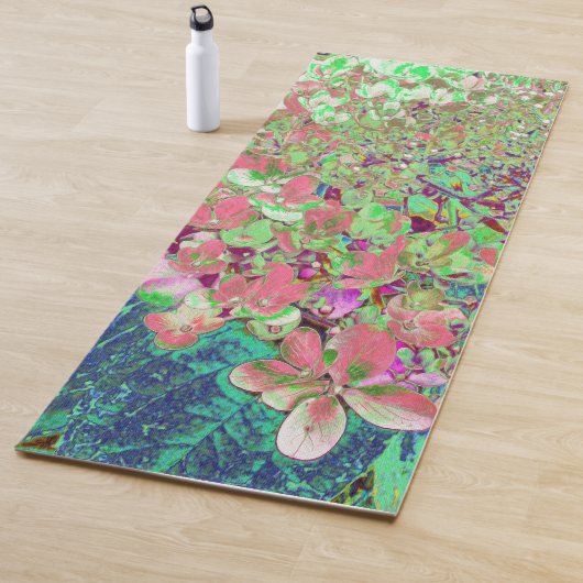 Elegant Koraal en Chartreuse Limelight Hydrangea Yogamat (In situ)