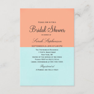 Elegant koraal en Mint Green Two Tone Color Split Kaart