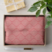 Elegant koraal en wit Damask Patroon Tissuepapier (Geschenk)