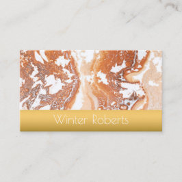 Elegant koraal marmer gouden lijst professional visitekaartje