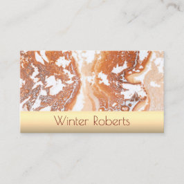 Elegant koraal marmer gouden lijst professional visitekaartje