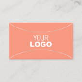 Elegant koraal met Pearl Silver Border en Logo Visitekaartje (Voorkant)