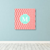 Elegant koraal Modern Trellis gepersonaliseerd Canvas Afdruk (Insitu (Houten vloer))