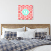 Elegant koraal Modern Trellis gepersonaliseerd Canvas Afdruk (Insitu (Slaapkamer))