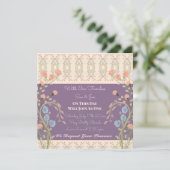 Elegant koraal peach en plum kaart (Staand voorkant)