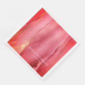 Elegant koraal roze Abstract bruiloft Servet (Hoek)