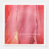 Elegant koraal roze Abstract bruiloft Servet (Voorkant)