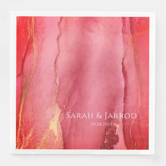 Elegant koraal roze Abstract bruiloft Servet (Voorkant)