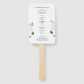 Elegant koraal roze bloemen bruiloft programma op  handwaaier (Achterkant)